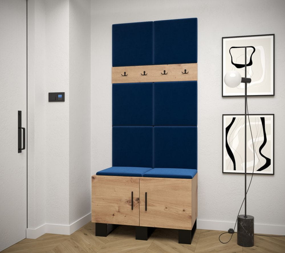 Veneti Predsieňová zostava RUMIE 4 - dub artisan, modré panely